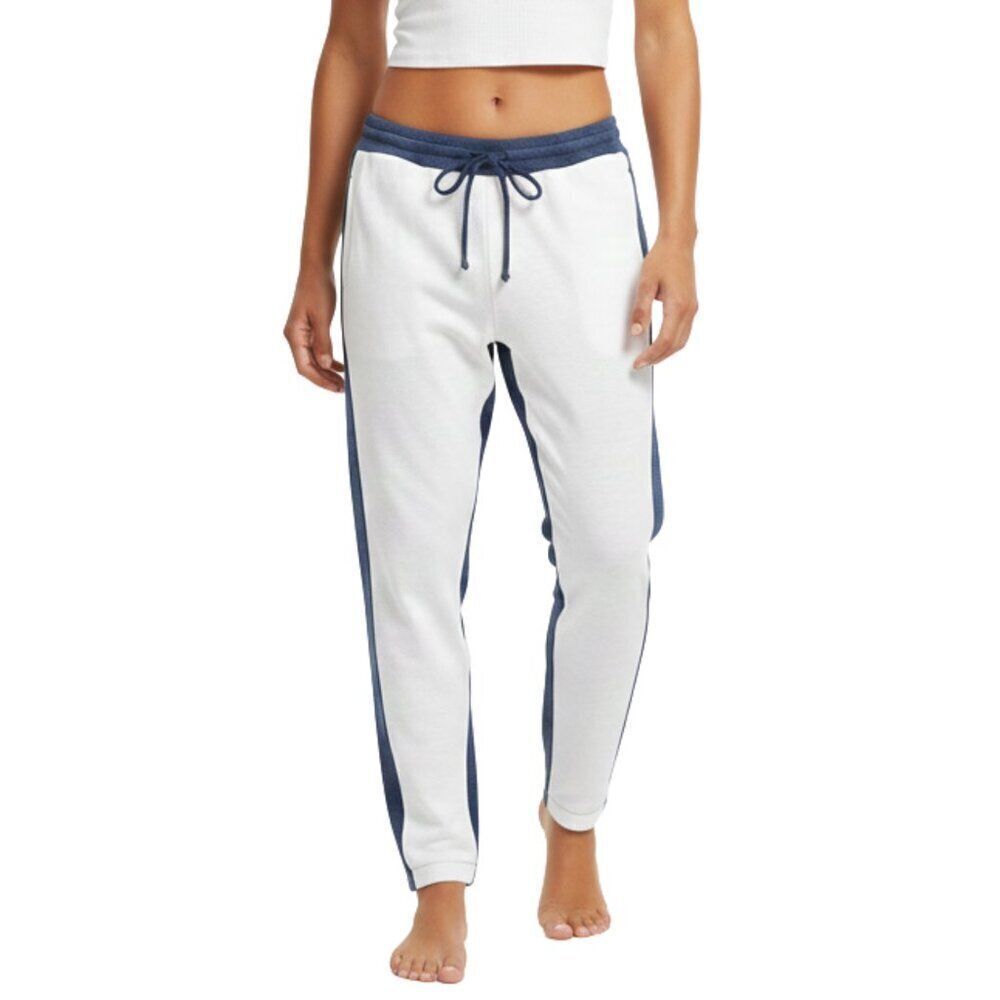 NEW Chaser Super Soft Heather Blue & Cream Drawstring Jogger Pants Sz. S